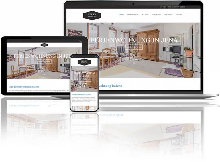 Responsive Webdesign, Ferienwohnung in Jena